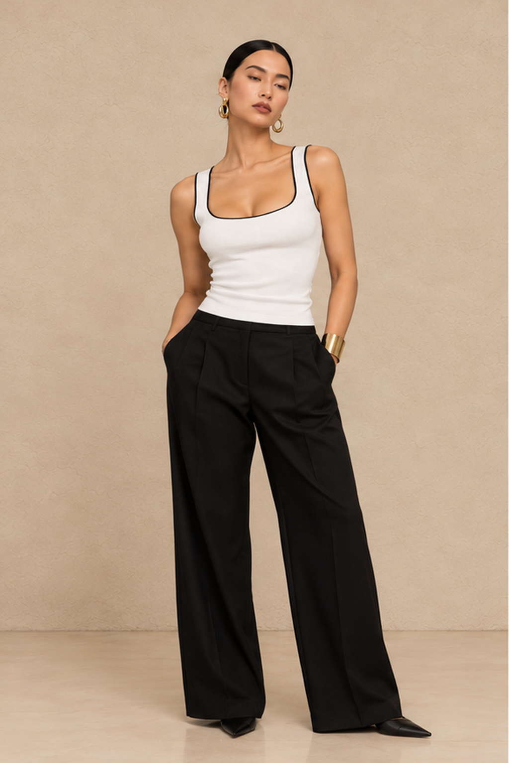 Camille Contrast Trim Top